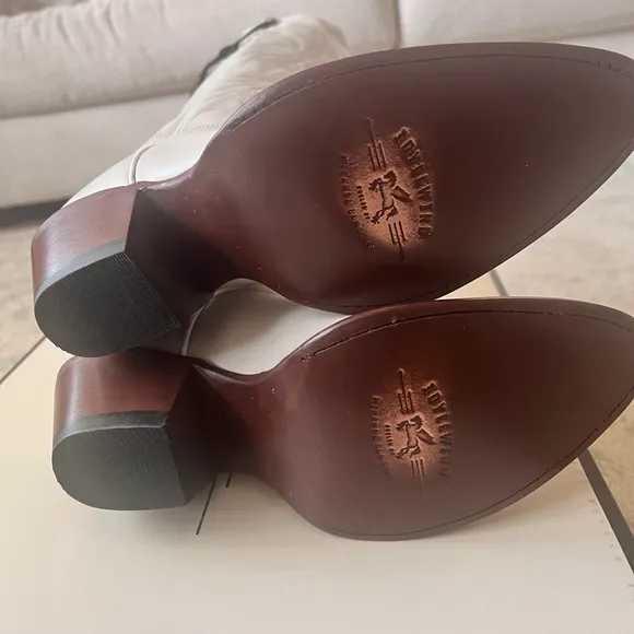 Off White Cowboy Boots. Brand new from the box. Never worn. See pictures.