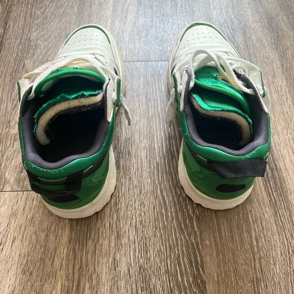 Off-White Mid Sponge Mid-Top Green and White Sneakers Geometric Design SIZE 41