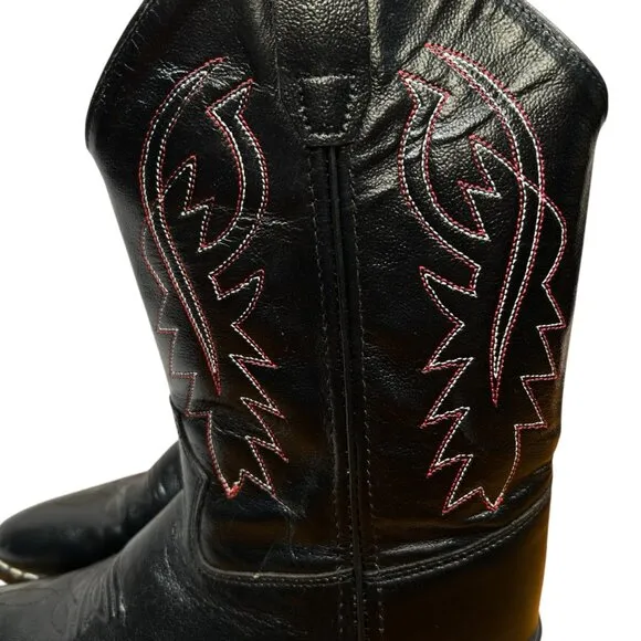 Old West 8110 Size 030 Child Cushion Comfort Cowboy Boots Black