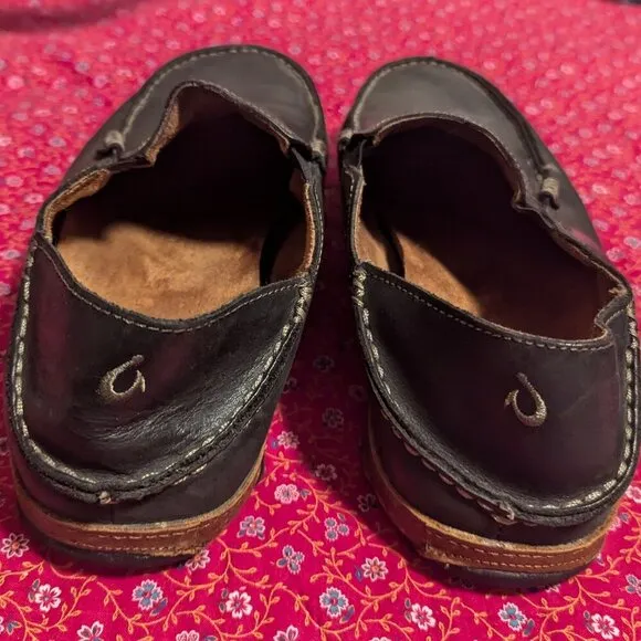 Olu Kai Moloa Leather Black Shoes Loafer Slip On Men’s Size 12