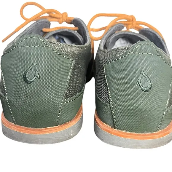 OLUKAI Honolulu Lace Mesh Shoes Green/Orange Men’s Size 8.5