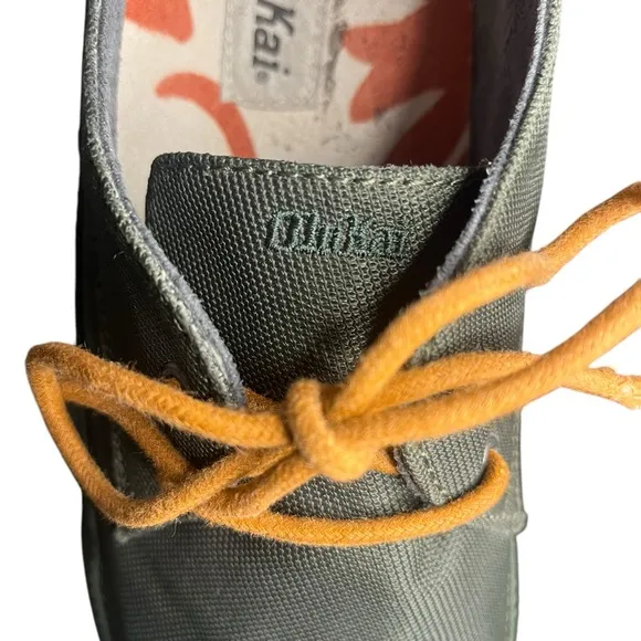 OLUKAI Honolulu Lace Mesh Shoes Green/Orange Men’s Size 8.5