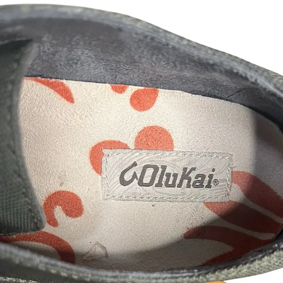 OLUKAI Honolulu Lace Mesh Shoes Green/Orange Men’s Size 8.5