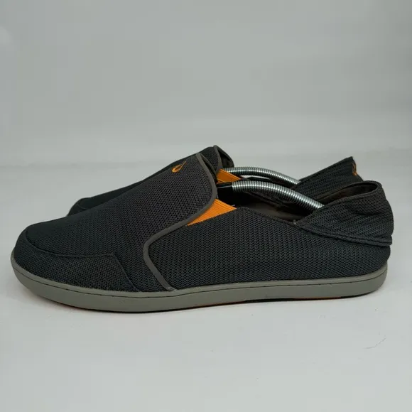 Olukai Men’s 13 Nohea Mesh Casual Slip On Shoes‎ Gray Orange 10188-4242