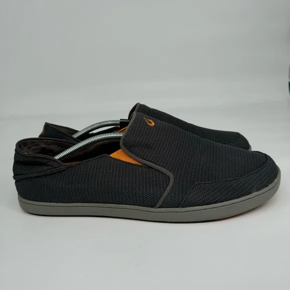 Olukai Men’s 13 Nohea Mesh Casual Slip On Shoes‎ Gray Orange 10188-4242
