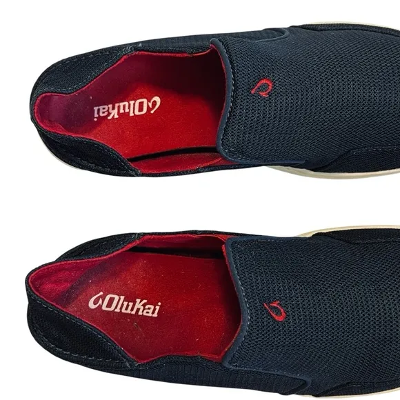 Olukai Men’s Sz 10 Navy Blue Nohea Slip On Shoes Mesh Casual Comfort