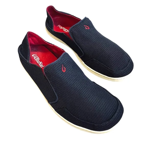 Olukai Men’s Sz 10 Navy Blue Nohea Slip On Shoes Mesh Casual Comfort