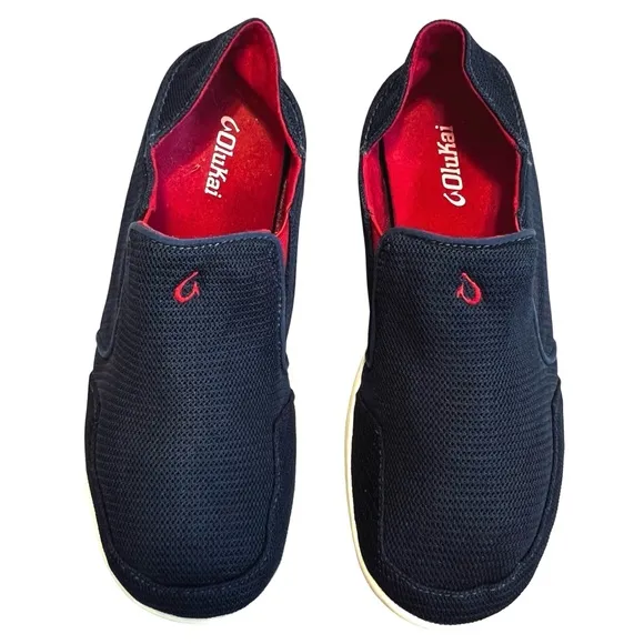 Olukai Men’s Sz 10 Navy Blue Nohea Slip On Shoes Mesh Casual Comfort