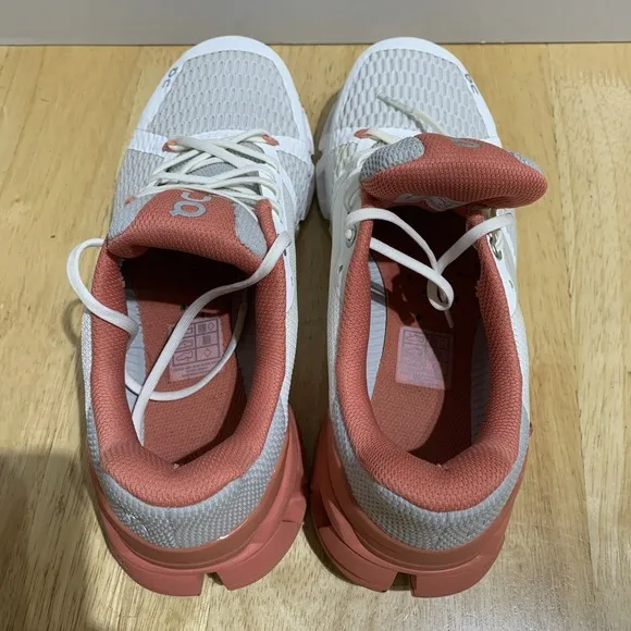 On Women's Cloudflyer Running Shoes, Size 8.5W White Pink/Peach