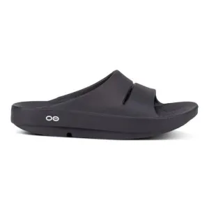 Oofos OOahh Mens Sport Flex Slide US 8 Black Recovery Sandals Shoes
