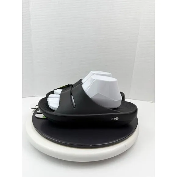 Oofos Ooahh Slide Black Sandals Recovery Slip On Shoes Sz Mens 8 Womens 10 NEW
