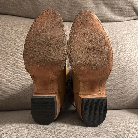 Overland Carly Tan Leather Cowboy Boots Women’s size 7