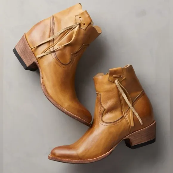 Overland Carly Tan Leather Cowboy Boots Women’s size 7