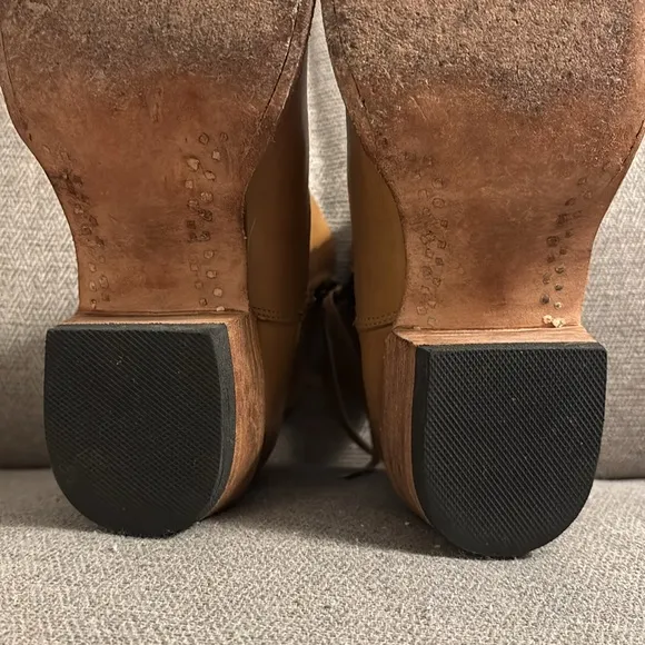 Overland Carly Tan Leather Cowboy Boots Women’s size 7