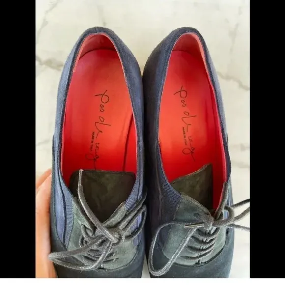 Pas de Rouge suede colorblock oxfords shoes size 39/9