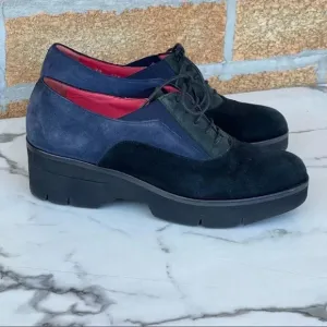 Pas de Rouge suede colorblock oxfords shoes size 39/9