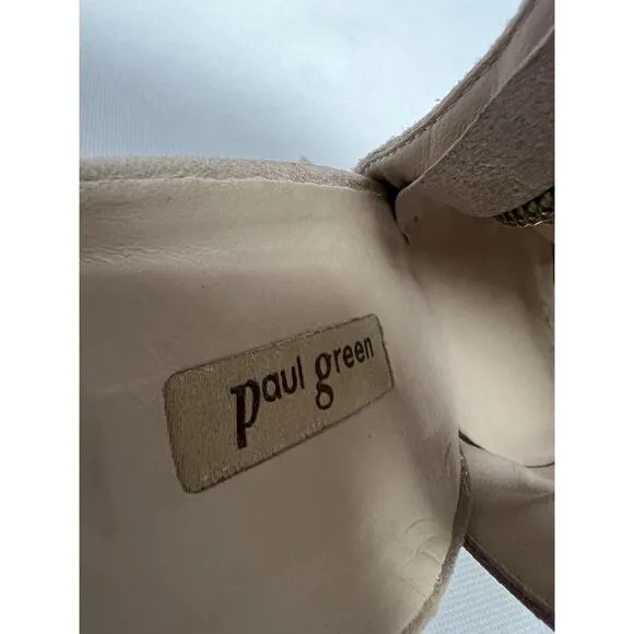 Paul Green Cayanne Heel Bootie Gray/Tan Metallic Peep Leather Sandals
