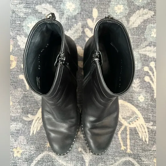 Paul Green Stella Bootie in Black Leather with Studs