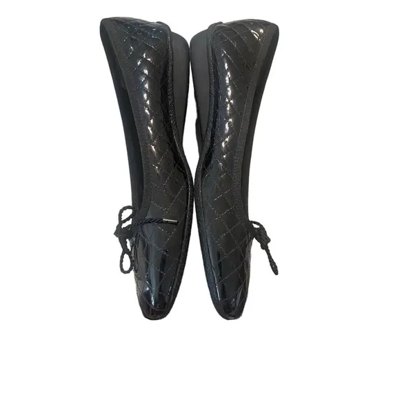 Paul Mayer Attitudes black patent quilted black flats