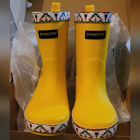 Pendleton TUCSON Mid Boot Outdoor Rain Boots Yellow Native American Inspired NIB