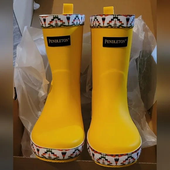Pendleton TUCSON Mid Boot Outdoor Rain Boots Yellow Native American Inspired NIB