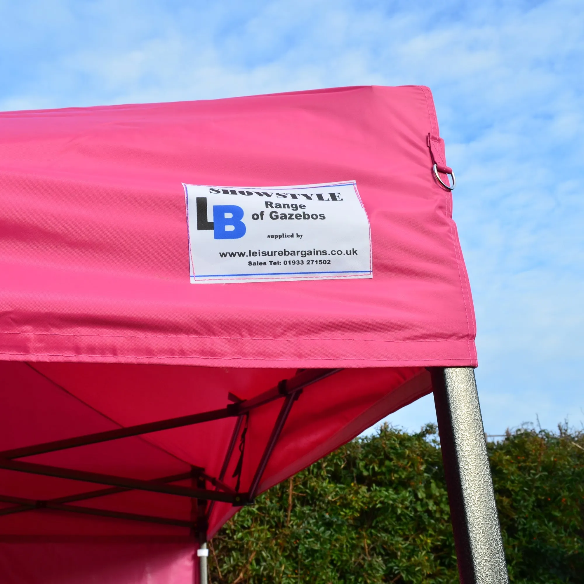 Pink Heavy Duty SHOWSTYLE® Commercial Grade Gazebo 2m x 2m FIRE RETARDANT