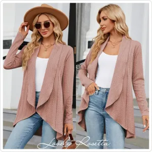 Pink Lightweight Open Front Cardigan