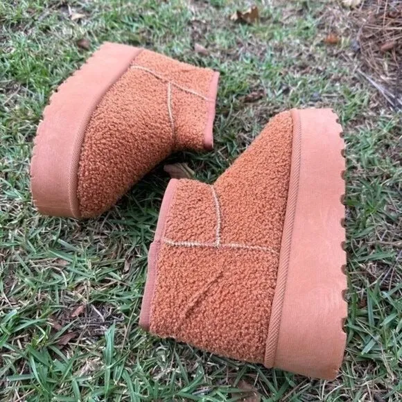 Platform Furry Boots Booties