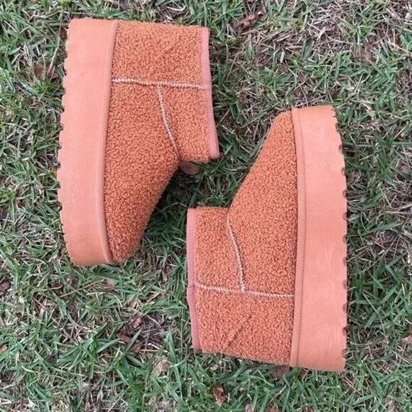 Platform Furry Boots Booties