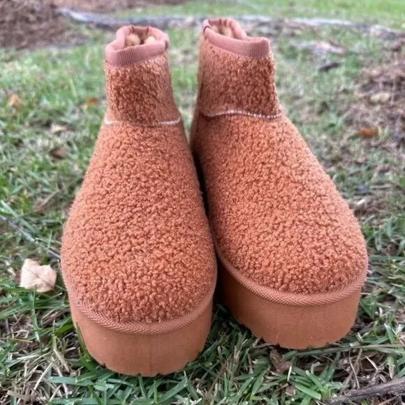 Platform Furry Boots Booties