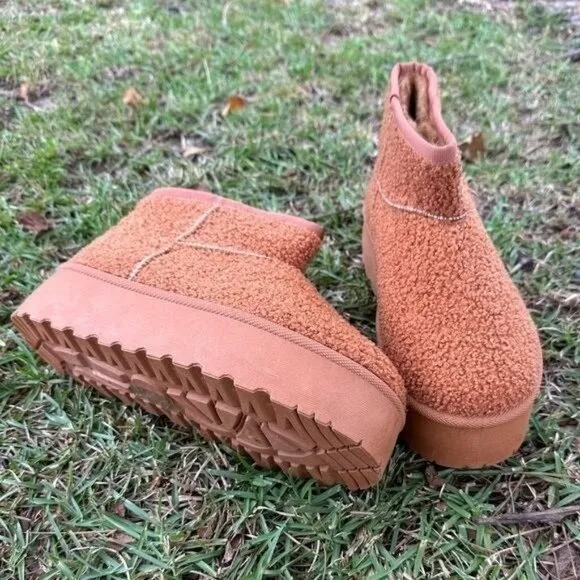 Platform Furry Boots Booties