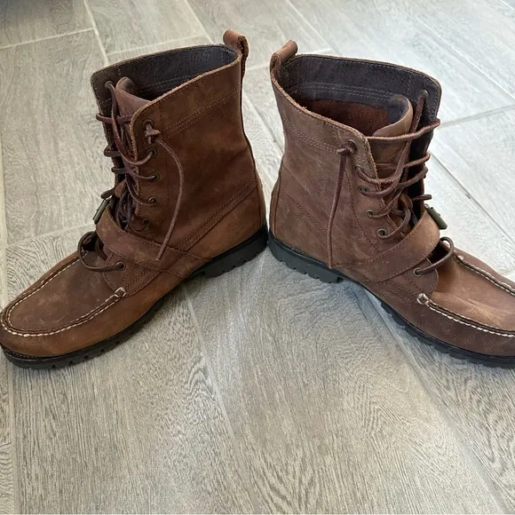 Polo Ralph Lauren Boots Men's Ranger Buckle Leather Size 10.5 Brown