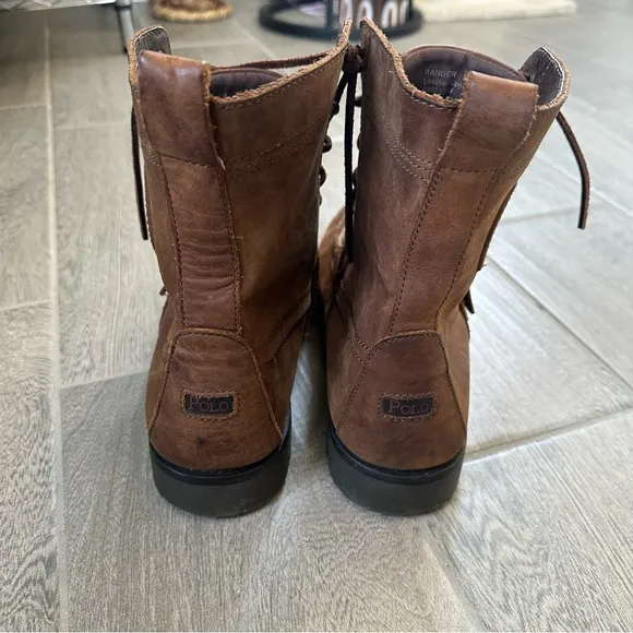 Polo Ralph Lauren Boots Men's Ranger Buckle Leather Size 10.5 Brown