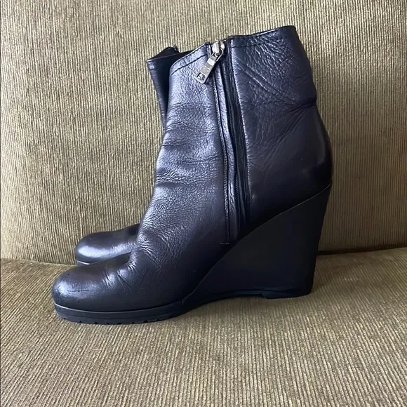 Prada Milano Black Leather Ankle Boots