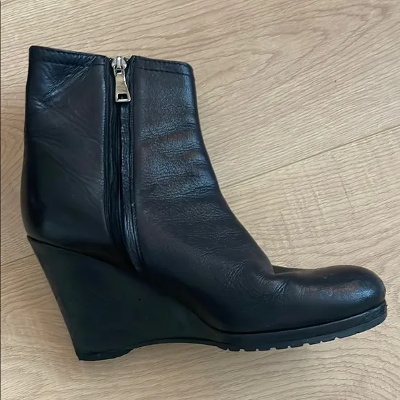 Prada Milano Black Leather Ankle Boots