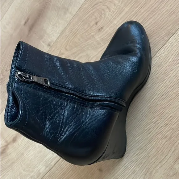 Prada Milano Black Leather Ankle Boots