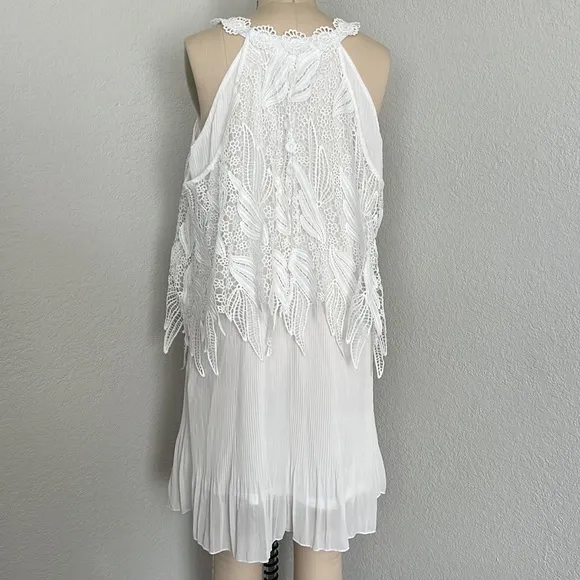 PRETTY ANGEL TUNIC TANK CROCHET VINTAGE DRESS white size Large