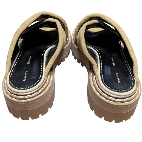 Proenza Schouler Suede Lug-Sole Platform Sandals 40