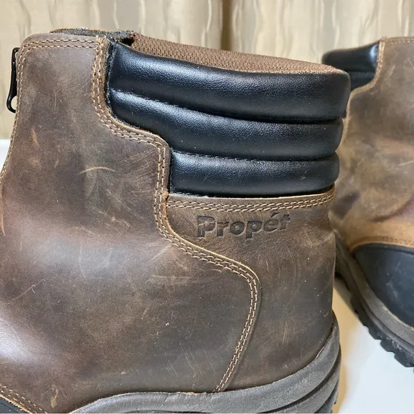 Propet Blizzard Zippered Snow Men's 9.5 XX 5E Brown Black Thinsulate M3792 BRB