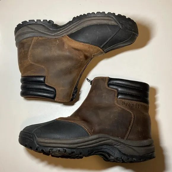 Propet Blizzard Zippered Snow Men's 9.5 XX 5E Brown Black Thinsulate M3792 BRB