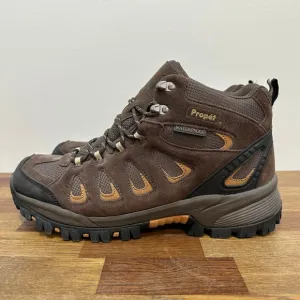 Propet Mens Boots 12 Brown Leather Waterproof Work Wear Outdoor Hiking Lace Up