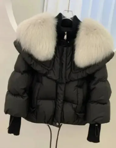 Puffer Jacket Real Fox Fur Collar