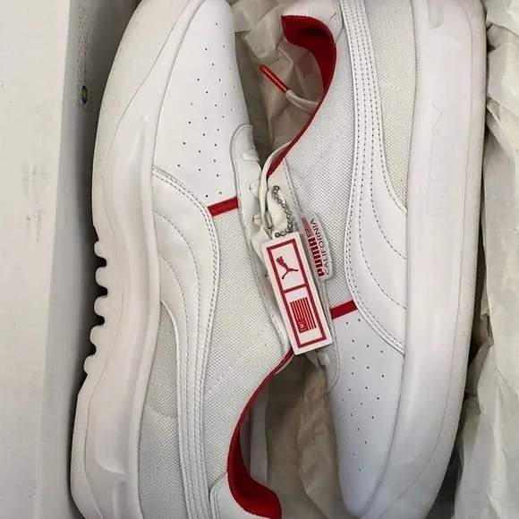 Puma California TMC Nipsey Hussle White Red Sneakers Casual Shoes Size 10