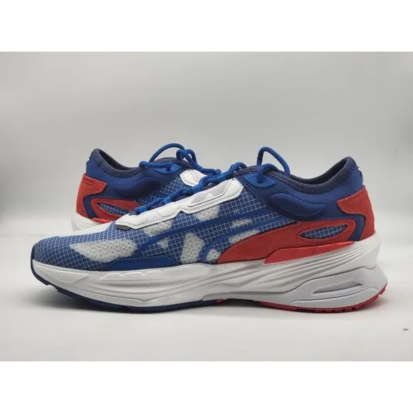 Puma Nitro BMW Running Shoes Size  10.5 Blue &amp; Red Mesh 307703 02