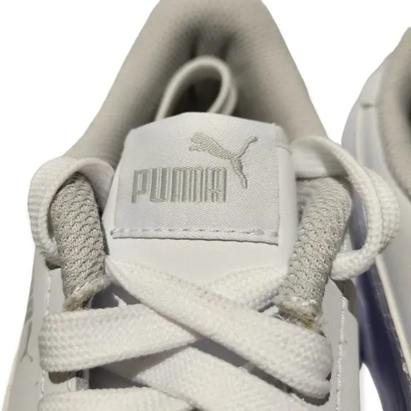 PUMA Unisex Smash V2 L trainers White and Gray Size 4C