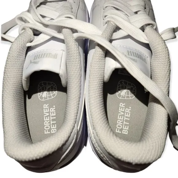 PUMA Unisex Smash V2 L trainers White and Gray Size 4C