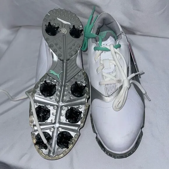 Puma white and teal spiked golf shoes | Sz 9.5, NWT