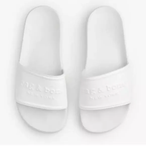 Rag &amp; Bone Women's White Sandals Shoes RB Pool Slides US Size 9 New With Box