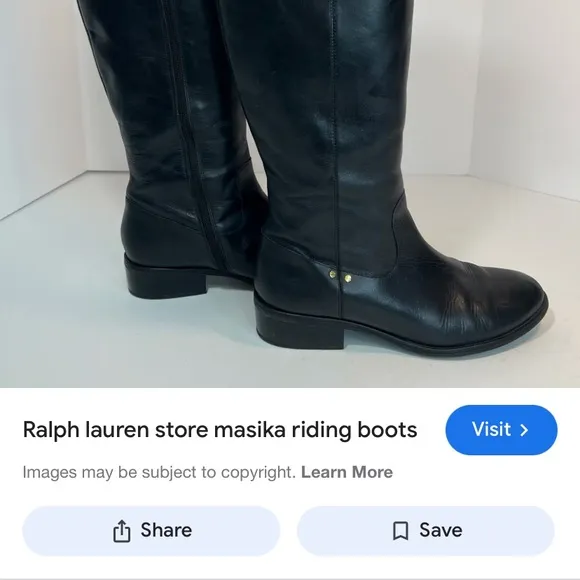 Ralph Lauren Black Riding Boots 71/2 b 100 leather