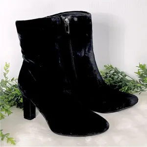 Ralph Lauren Black Velvet Ankle Boots Sz 6.5